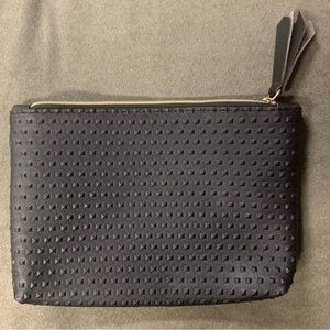 Brand New Black Textured Clutch with Zipper